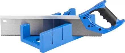 Стусло ЗУБР &quot;ЭКСПЕРТ&quot; пластиковое + ножовка с двухкомпонентной рукояткой, усиленный обушок, для заготовок до 105х55мм, 3 угла запила, ножовка 400мм 15397 купить в Ижевске