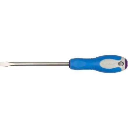 Отвертка ЗУБР, Cr-V сталь, трехкомпонентная рукоятка, цветовая индикация типа шлица, SL, 8,0x150мм 25251-8.0-150 купить в Ижевске