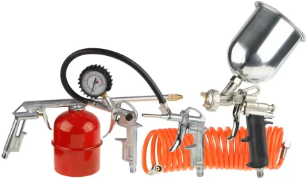 Набор пневматический STAYER "MASTER" универсальный: краскораспылитель с верхним бачком, пистолеты, пневмошланг, 5 предм 06488-H5 купить в Ижевске