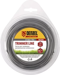 Леска для триммера армированная алюминием X-Pro квадрат витой 3 мм х 10 м блистер Россия Denzel 96200