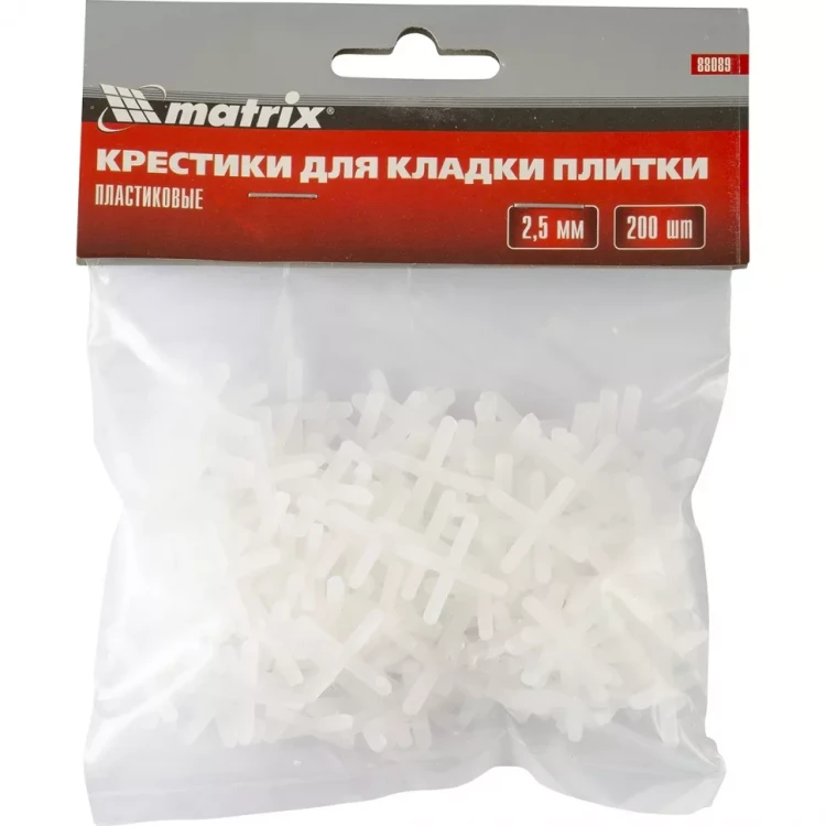 Крестики 2,5 мм для кладки плитки упаковка 200 штук Matrix 88089 купить в Ижевске