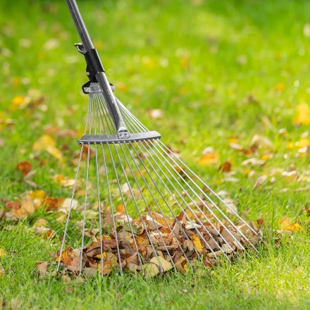 Грабли веерные стальные Palisad, 190 - 520 х 1200 - 1500 мм, 15 зубьев, раздвижные, стальной черенок, 6175655 купить в Ижевске