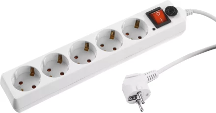 Сетевой фильтр STAYER &quot;MASTER&quot; электрический, 5 гнезд, макс. мощн. 2200 Вт, 5м 55066-5 купить в Ижевске