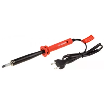 Электропаяльник ЗУБР &quot;МАСТЕР&quot; с пластиковой рукояткой и долговечным жалом, форма клин, 100Вт 55400-100_z01 купить в Ижевске