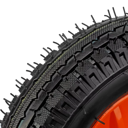 Колесо пневматическое усиленное, шина 8PR, 4.00-8 D400 мм, внутренний диаметр подшипника 12 мм, длина оси 90 мм Palisad купить в Ижевске