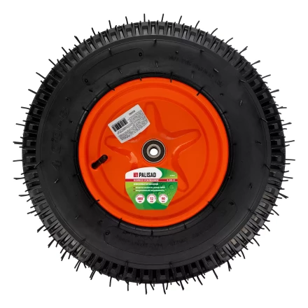 Колесо пневматическое усиленное, шина 8PR, 4.00-8 D400 мм, внутренний диаметр подшипника 12 мм, длина оси 90 мм Palisad купить в Ижевске