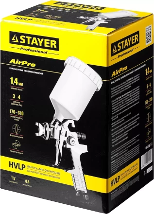 Краскопульт пневматический STAYER "PROFESSIONAL" AirPro, 1,4мм 06476-1.4 купить в Ижевске