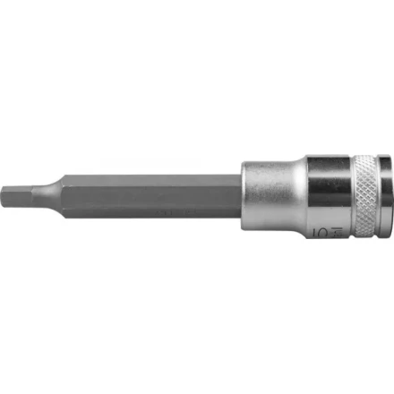 Торцовая бита-головка KRAFTOOL &quot;INDUSTRIE QUALITAT&quot;, удлиненная, материал S2, HEX, сатинированная, 1/2&quot;, H5 27909-05_z01 купить в Ижевске