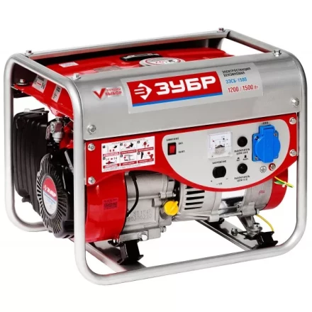 Электростанция ЗУБР бензиновая, 4-х тактная, ручной пуск, 220В, 1500Вт ЗЭСБ-1500 купить в Ижевске