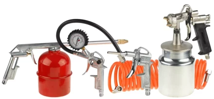 Набор пневматический STAYER "MASTER" универсальный: краскораспылитель с нижним бачком, пистолеты, пневмошланг, 5 предм 06487-H5 купить в Ижевске