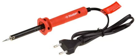 Электропаяльник ЗУБР &quot;МАСТЕР&quot; с пластиковой рукояткой и долговечным жалом, форма конус, 40Вт 55400-40_z01 купить в Ижевске