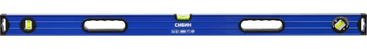 Уровень СИБИН коробчатый усиленный, утолщенный профиль, 2 фрезерованные поверхности, 3 противоударных ампулы (1 поворотная на 360 град), с ручками, 1 34609-100 купить в Ижевске