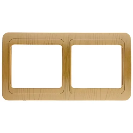 Панель СВЕТОЗАР &quot;ГАММА&quot; накладная, горизонтальная, цвет ольха, 2 гнезда SV-54146-A купить в Ижевске