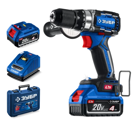 Бесщеточная дрель-шуруповерт Зубр, 2 АКБ LMS (4 Ач), в кейсе DB-70-42 серия «ПРОФЕССИОНАЛ» купить в Ижевске
