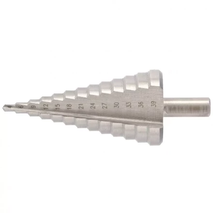 Сверло ступенчатое 4-6-9-12-15-18-21-24-27-30-33-36-39 мм Р6М5 трехгранный хвостовик Барс 72363 купить в Ижевске