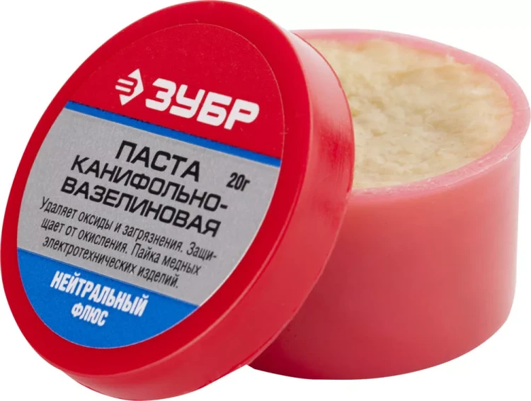 Паста ЗУБР паяльная канифольно-вазелиновая, пластиковая банка, 20гр 55475-020 купить в Ижевске