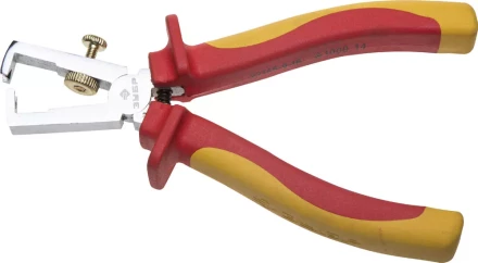 Пассатижи ЗУБР &quot;ПРОФИЭЛЕКТРИК&quot;, диэлектр, для зачистки проводов, двухкомп рукоятка, до~1000В, d до 5мм, S поперечн сеч кабеля до 10мм2, 180мм 22145-9-16 купить в Ижевске