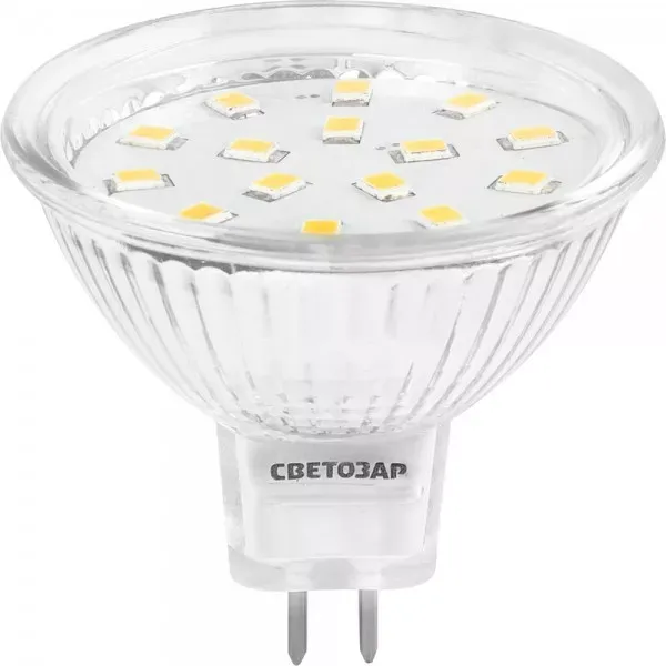 Лампа СВЕТОЗАР светодиодная "LED technology", цоколь GU5.3, теплый белый свет (3000К), 220В, 3Вт (25) 44550-25_z01 купить в Ижевске