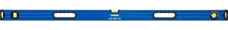 Уровень СИБИН коробчатый усиленный, утолщенный профиль, 2 фрезерованные поверхности, 3 противоударных ампулы (1 поворотная на 360 град), с ручками, 1 34609-120 купить в Ижевске