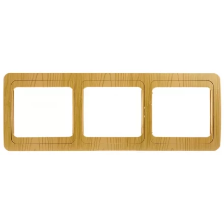 Панель СВЕТОЗАР &quot;ГАММА&quot; накладная, горизонтальная, цвет ольха, 3 гнезда SV-54148-A купить в Ижевске