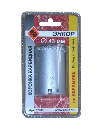 Коронка карбидная по керамике Ф43 мм Энкор 57009 купить в Ижевске