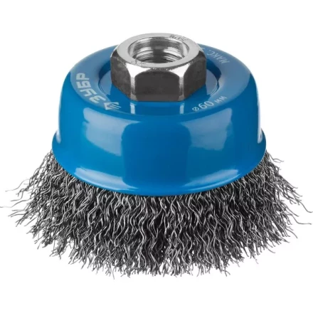 ЗУБР &quot;ПРОФЕССИОНАЛ&quot;. Щетка чашечная для УШМ, витая стальная проволока 0,3мм, 60ммхМ14 35261-060_z02 купить в Ижевске
