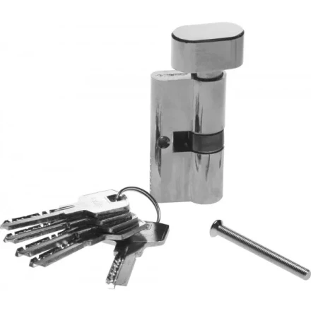 Механизм ЗУБР &quot;ЭКСПЕРТ&quot;цилиндровый, повышенной защищенности, тип &quot;ключ-защелка&quot;, цвет хром, 6-PIN, 60мм 52107-60-2 купить в Ижевске