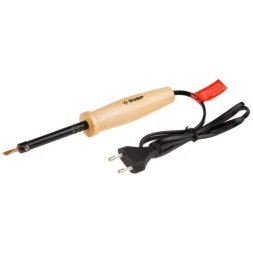 Электропаяльник ЗУБР "МАСТЕР" с деревянной рукояткой и долговечным жалом, форма клин, 25Вт 55405-25_z01