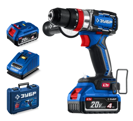 Бесщеточная ударная дрель-шуруповерт Зубр, 2 АКБ LMS (4 Ач), в кейсе DBS-70-42 серия «ПРОФЕССИОНАЛ» купить в Ижевске