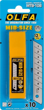 Лезвия OLFA сегментированные для OL-MT-1, 9 сегментов, 12,5мм OL-MTB-10B купить в Ижевске