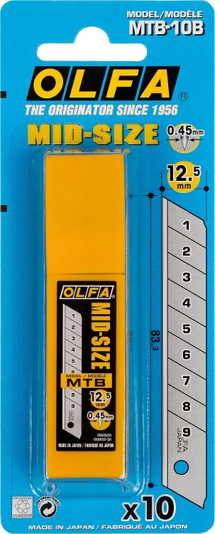 Лезвия OLFA сегментированные для OL-MT-1, 9 сегментов, 12,5мм OL-MTB-10B купить в Ижевске