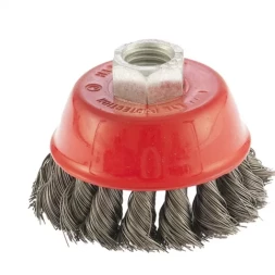 Щетка для УШМ 65 мм М14 "чашка" крученая проволока 0,35 мм MTX 74613