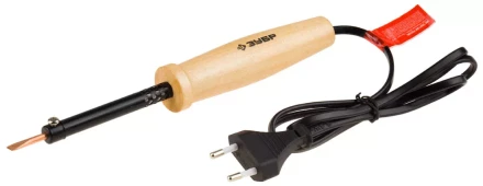 Электропаяльник ЗУБР &quot;МАСТЕР&quot; с деревянной рукояткой и долговечным жалом, форма клин, 40Вт 55405-40_z01 купить в Ижевске