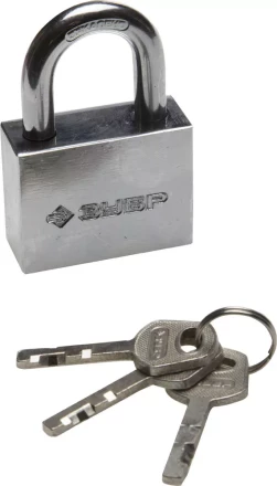 Замок ЗУБР &quot;МАСТЕР&quot; навесной, стальной корпус, закаленная дужка, 50мм 3710-50_z01 купить в Ижевске