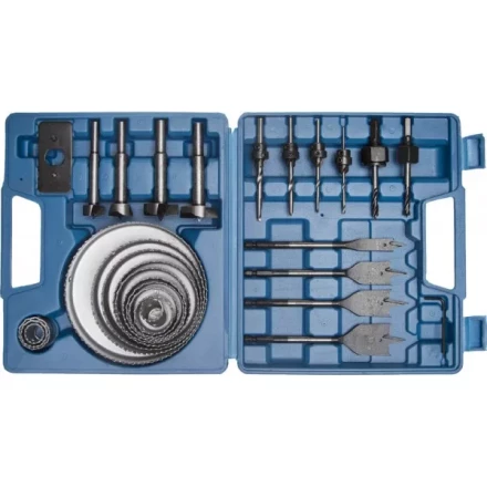 Набор ЗУБР &quot;ЭКСПЕРТ&quot; Коронки по дереву 19-127мм, державка 19-30мм, державка с опорн. осн., ключ имбус., сверла, 28 пред 29555-H28 купить в Ижевске