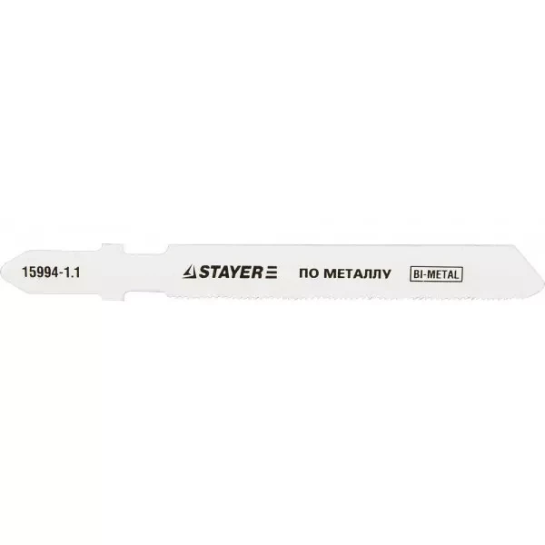 Полотна STAYER "PROFI", T118GF, для эл/лобзика, Bi-Metall, по металлу (0,5-1,5мм), EU-хвост., шаг 1,1мм, 50мм, 2шт 15994-1.1_z01 купить в Ижевске