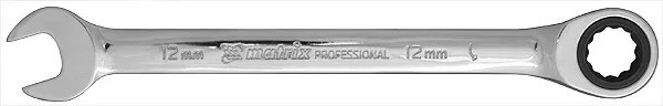 Ключ комбинированный трещоточный 17мм CrV зеркальный хром MATRIX PROFESSIONAL 14810 купить в Ижевске