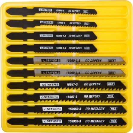 Набор STAYER &quot;PROFI&quot; Пилки &quot;МАСТЕР №3&quot; для эл/лобзика, по дереву, мет. и пластику, EU-хвост.,10шт 15981-H10-3 купить в Ижевске
