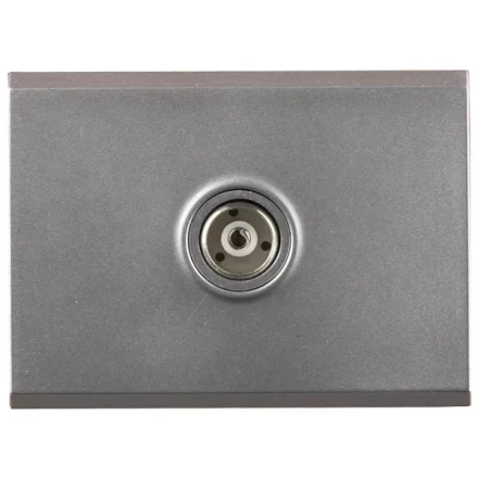 Розетка СВЕТОЗАР &quot;ЭФФЕКТ&quot; телевизионная, без вставки и рамки, цвет светло-серый металлик SV-54415-SM купить в Ижевске