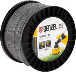 Леска для триммера двухкомпонентная витой квадрат Denzel, 3,0мм х 163м, на DIN катушке EXTRA CORD 96825