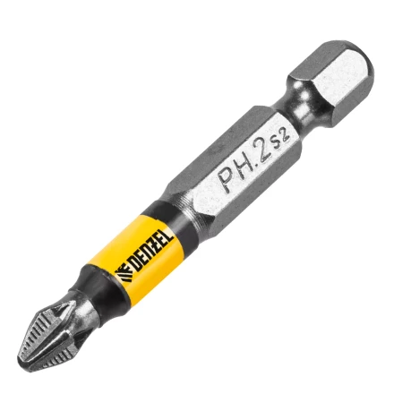 Бита PH2х50, сталь легированная S2, 10 шт., круглый профиль, отрывная упаковка, Е 6,3 Denzel 11679 купить в Ижевске