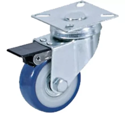 Колесо аппаратное поворотное SCvb 25 50 мм с тормозом (синяя резина) 1027149 купить в Ижевске