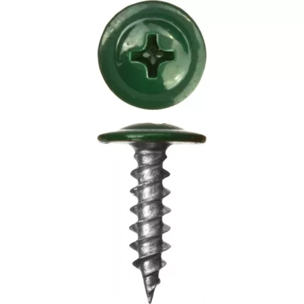 Саморезы ЗУБР с прессшайбой по листовому металлу до 0,9 мм, окрашенные в RAL-6005, PH2, 4,2х16 мм, 500шт 300191-42-016-6005 купить в Ижевске