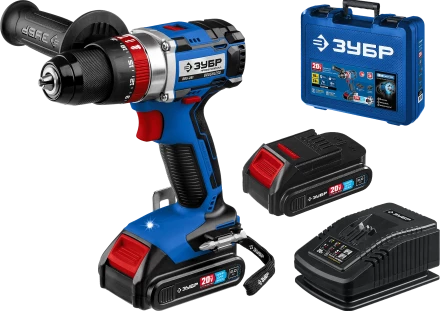 Бесщеточная дрель-шуруповерт ударная Зубр, 2 АКБ T7 (2 Ач), в кейсе DBS-201-22 серия «ПРОФЕССИОНАЛ» купить в Ижевске