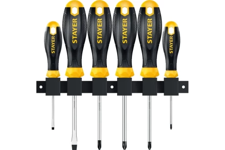 Набор STAYER "MASTER" HERCULES: Отвертки, Cr-V, эргономичная двухкомпонентная рукоятка, 6шт 25055-H6_z04 купить в Ижевске