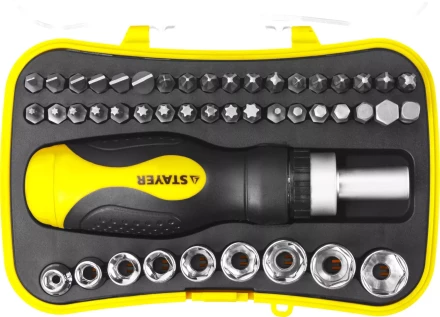 Набор STAYER &quot;MASTER&quot; &quot;HERCULES&quot;: Отвертки, реверс отвертка, биты 35шт, адаптер для торц голов, торц голов 9шт, 46 предм 25084-H46 купить в Ижевске