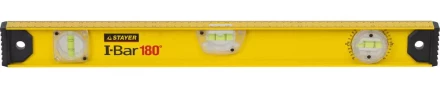 Уровень STAYER &quot;MASTER&quot; &quot;I-Bar&quot; РЕЛЬС двутавровый, 3 противоударных ампулы (1 поворотная на 360 град), линейка, 60см 3470-060_z01 купить в Ижевске
