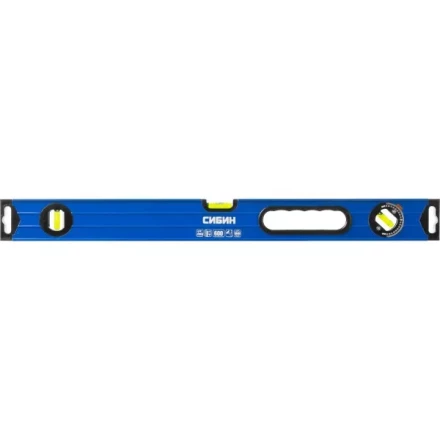 Уровень СИБИН коробчатый усиленный, утолщенный профиль, 2 фрезерованные поверхности, 3 противоударных ампулы (1 поворотная на 360 град), с ручками, 6 34609-060 купить в Ижевске