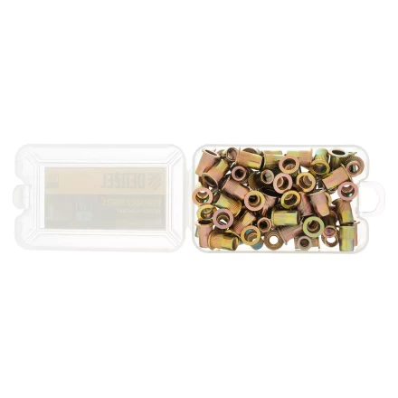 Заклепки резьбовые, стальные, оцинкованные, М6, пластиковый кейс, 70 шт. Denzel 40603 купить в Ижевске