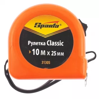 Рулетка Classic, 10 м х 25 мм, пластиковый корпус  SPARTA 31305 купить в Ижевске